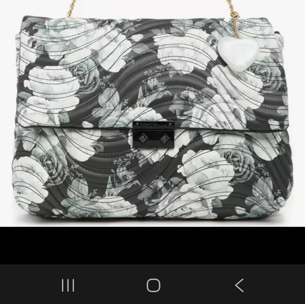 Betsey Johnson Black and White Artistic Shoulder Bag